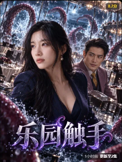 短剧《乐园触手》封面，奇幻冒险题材